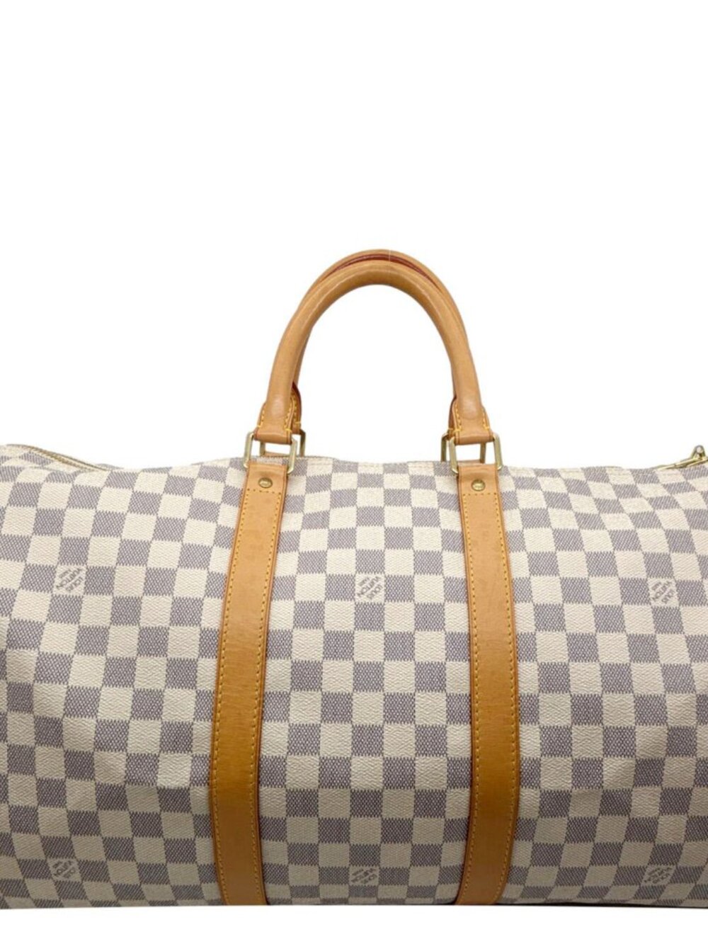 Louis Vuitton Keepall 50 Damier Azur Travel Bag White